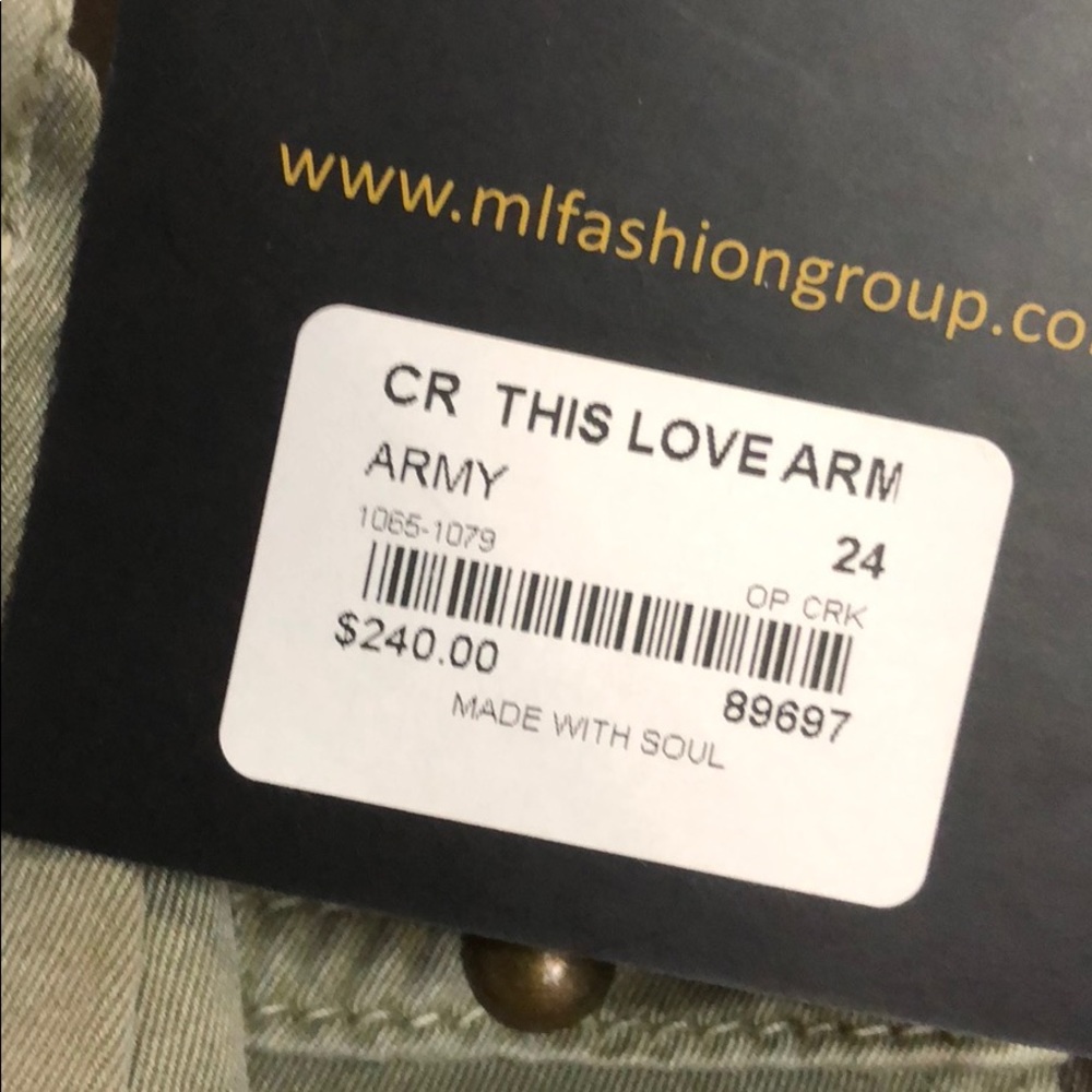 NWT Calvin Rucker Cropped Olive Pants - Picture 6 of 6
